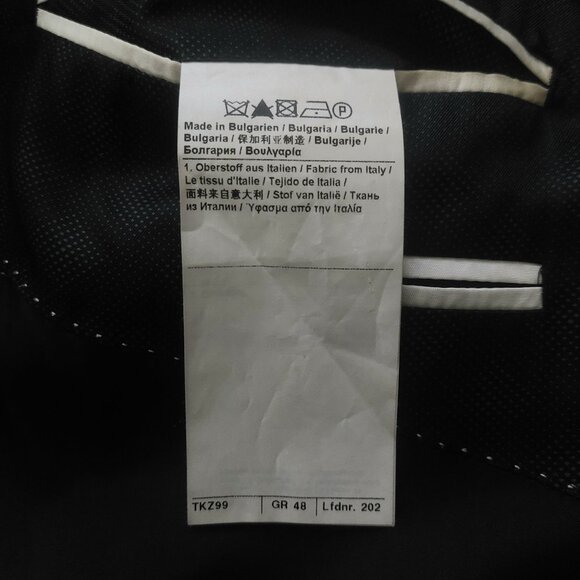 (SOLD) Strellson L-Rick-James Black 100% Virgin Wool Blazer Jacket Size EU 48 U… - Picture 10 of 12